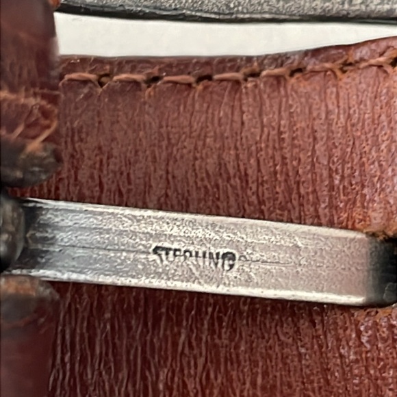 Ralph Lauren Sterling Silver Buckle & Brown Genuine Alligator Belt. - Picture 6 of 16